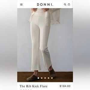 DONNI The Rib Kick Flare Pant in Creme